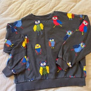 Mini Boden Gray Owl Print children’s sweatshirt  Sweater